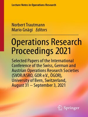 cover image of Operations Research Proceedings 2021